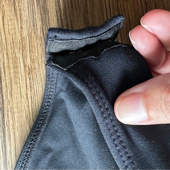 Open Edit Double Layer Bodysuit Large Black Funnel High Neck Sleeveless Tank - Picture 3 of 8